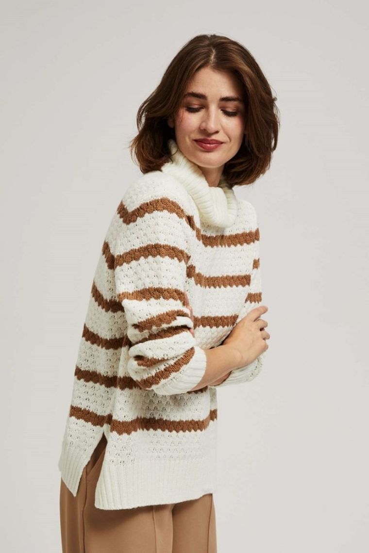 Sweter damski, biały, Moodo