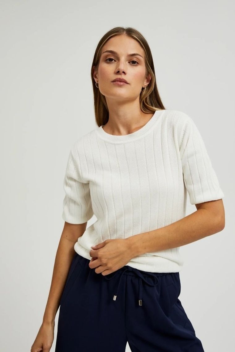 Sweter damski, biały, Moodo