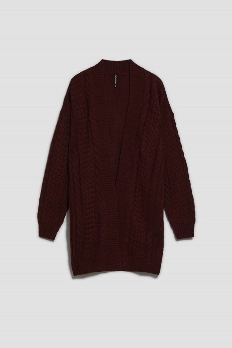 Sweter damski, brązowy, Moodo