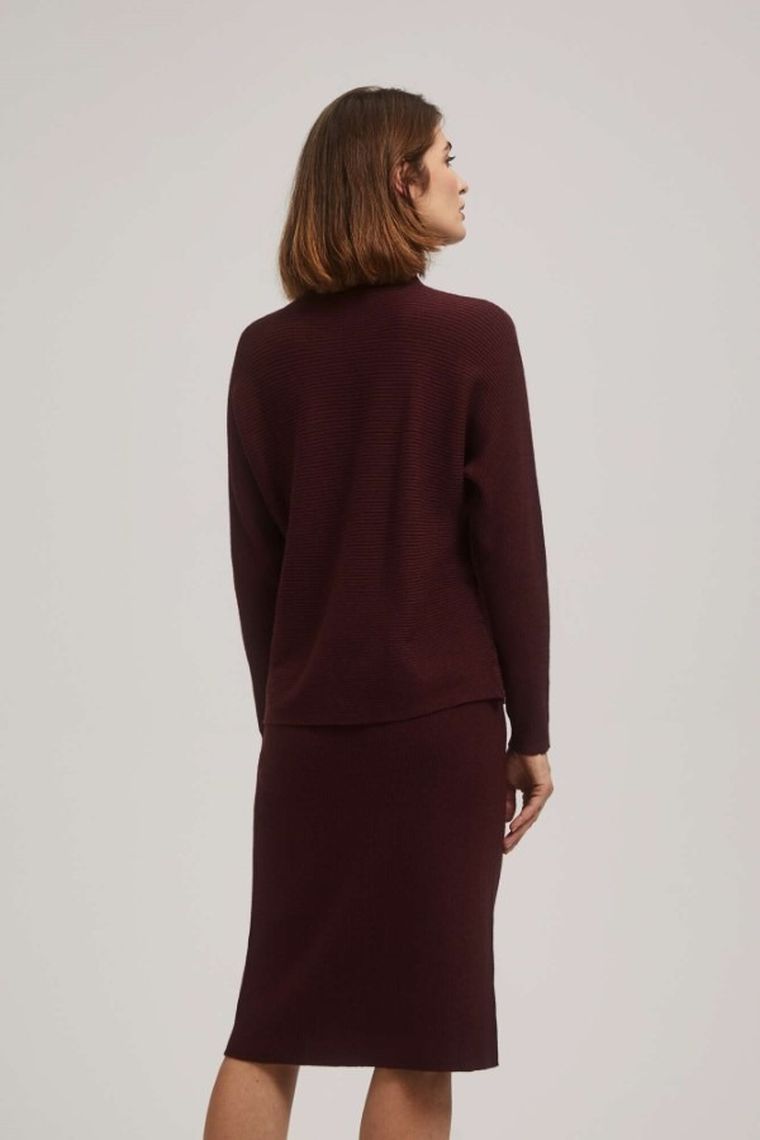 Sweter damski, brązowy, Moodo