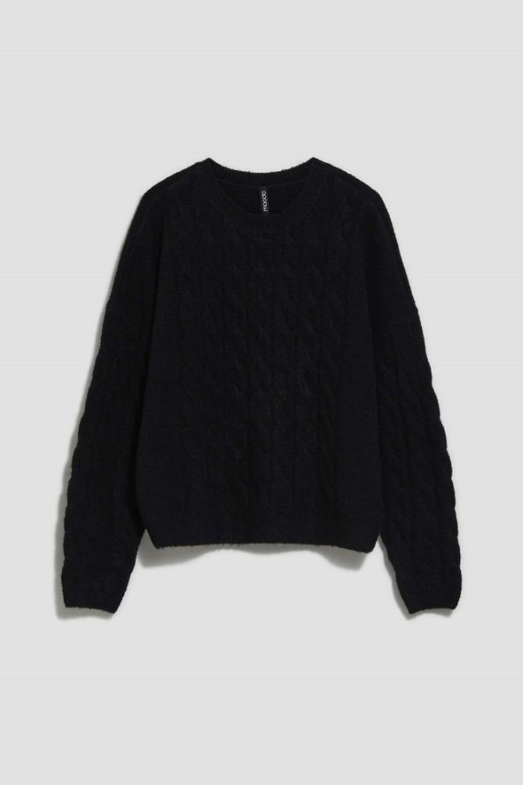 Sweter damski, czarny, Moodo