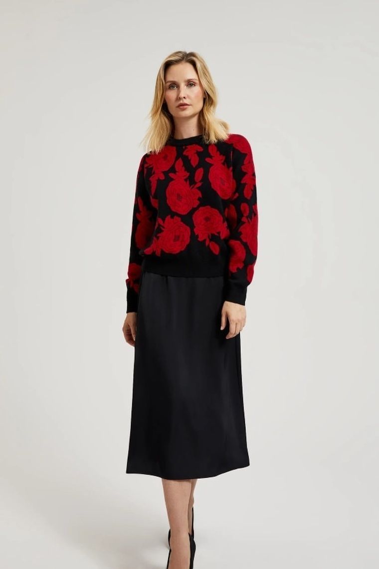 Sweter damski, czarny, Moodo