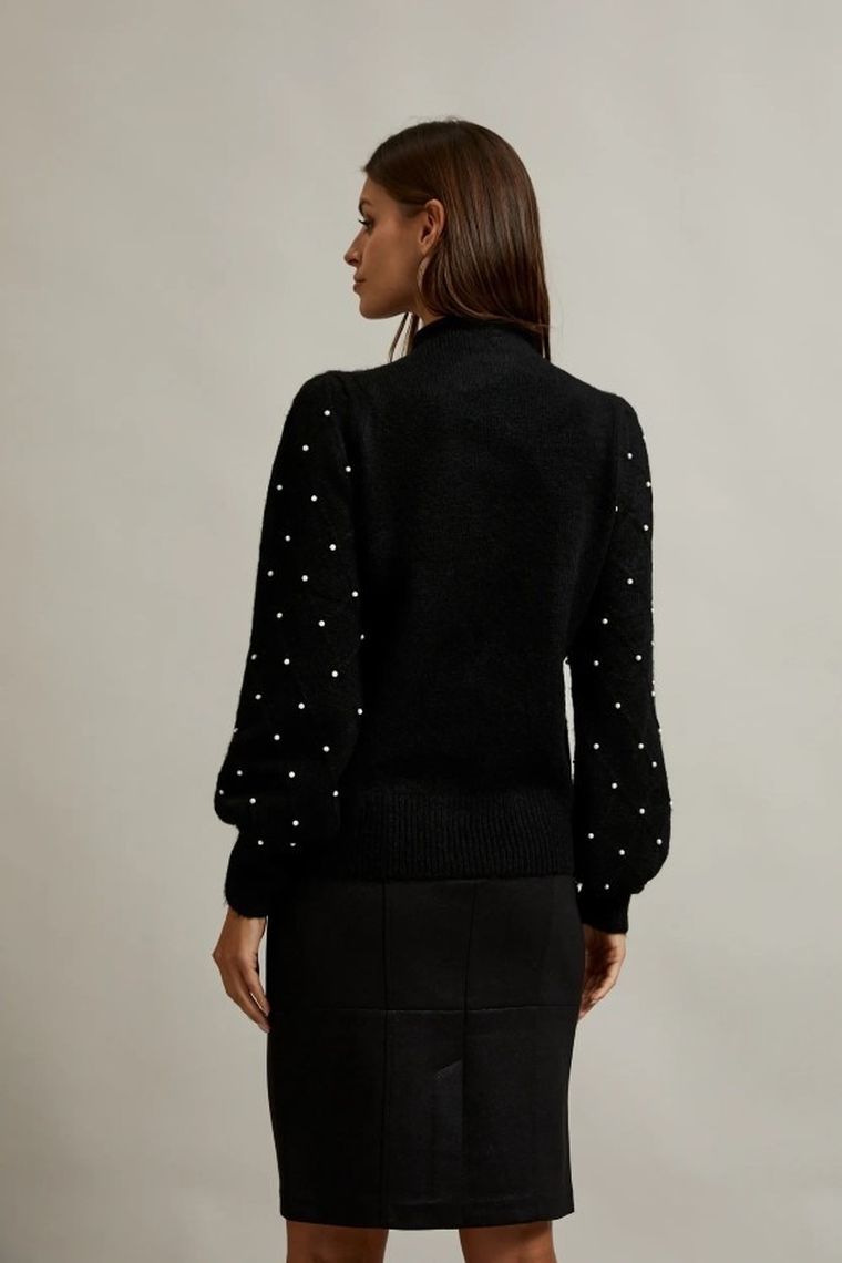 Sweter damski, czarny, Moodo