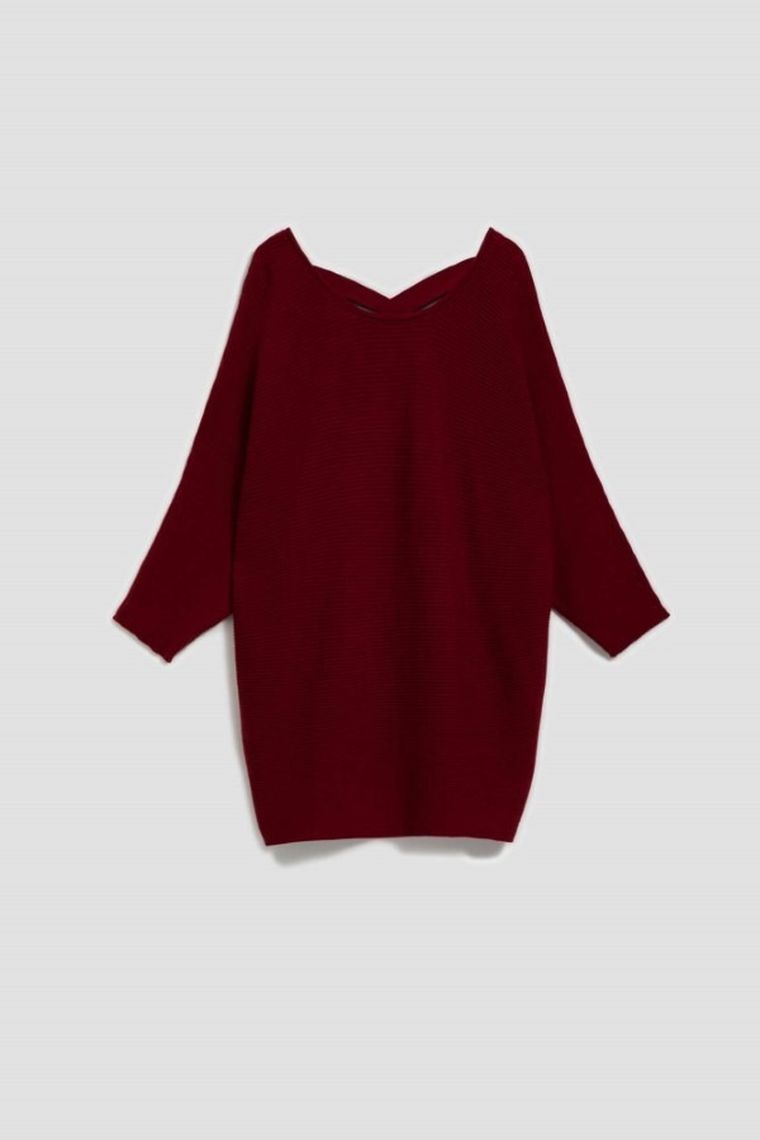 Sweter damski, czerwony, Moodo