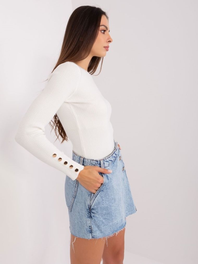 Sweter damski, ecru, P-M