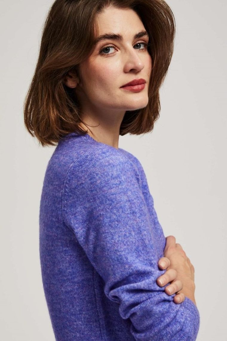 Sweter damski, fioletowy, Moodo