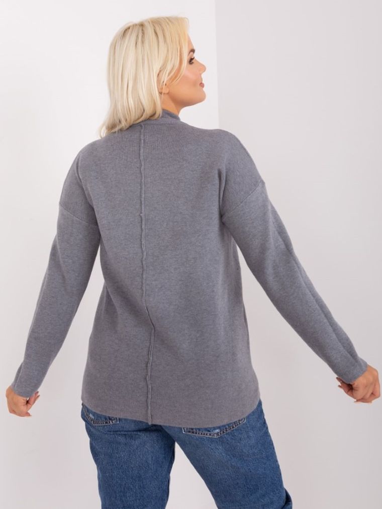 Sweter damski, plus size, szary, P-M