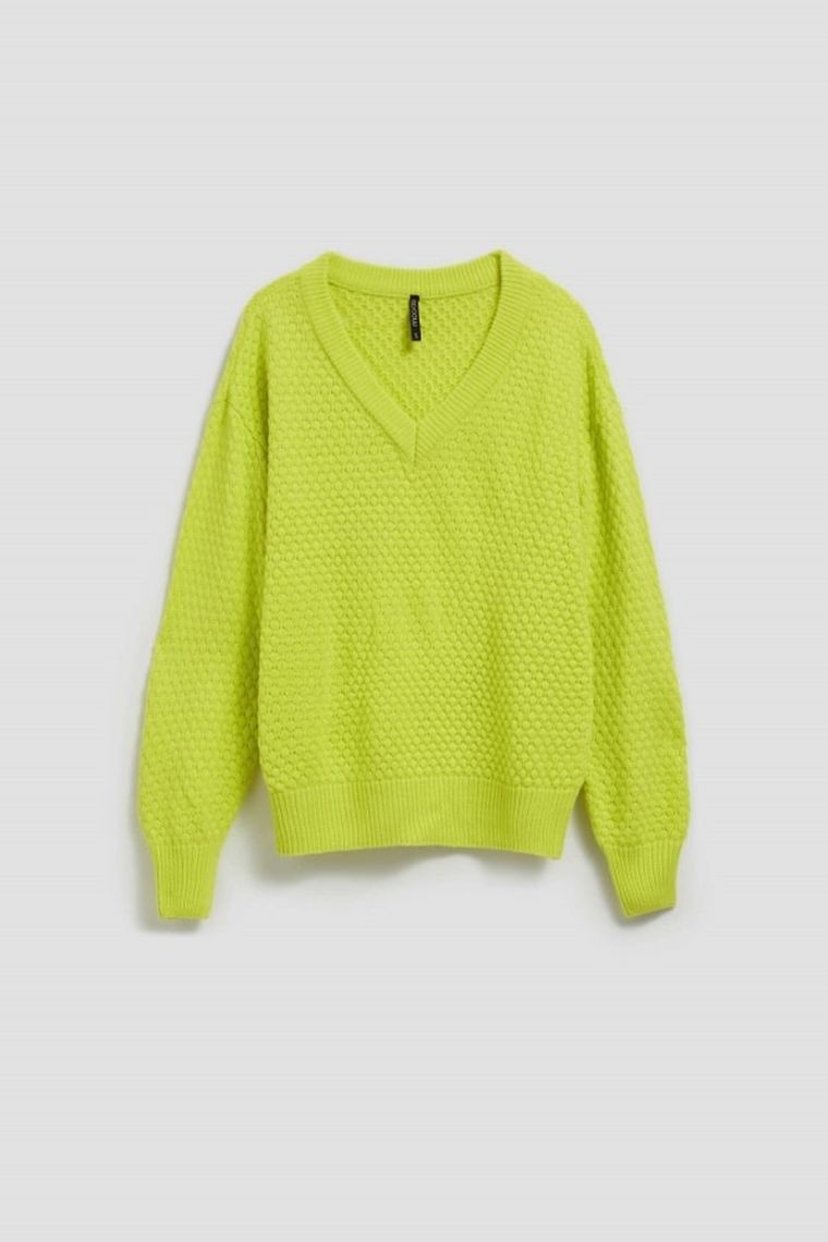 Sweter damski, zielony, Moodo