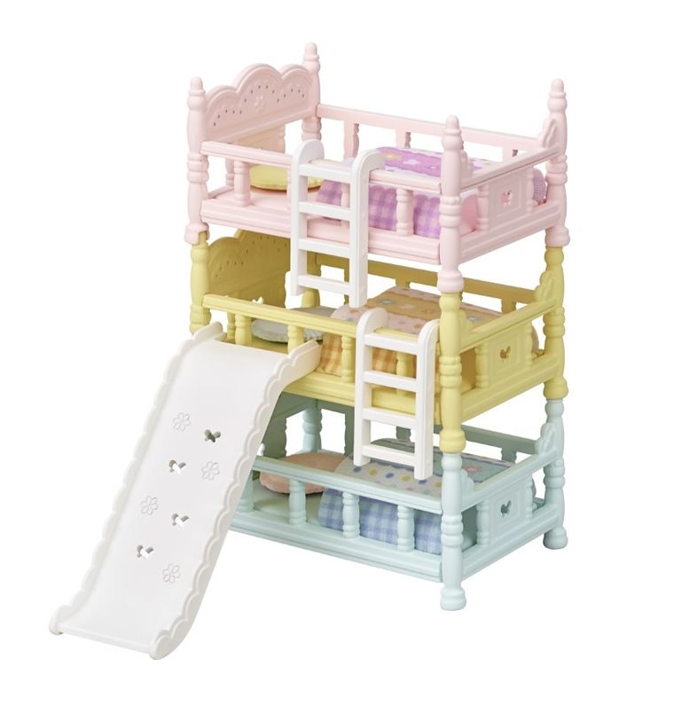 Sylvanian Families, Potrójne łóżko, zestaw z akcesoriami, 5741