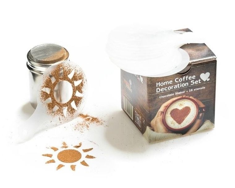 Szablony do kawy i shaker, zestaw