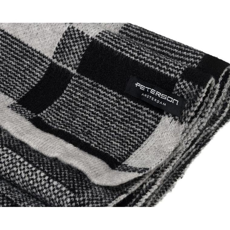 Szalik męski, szaro-czarny, Peterson