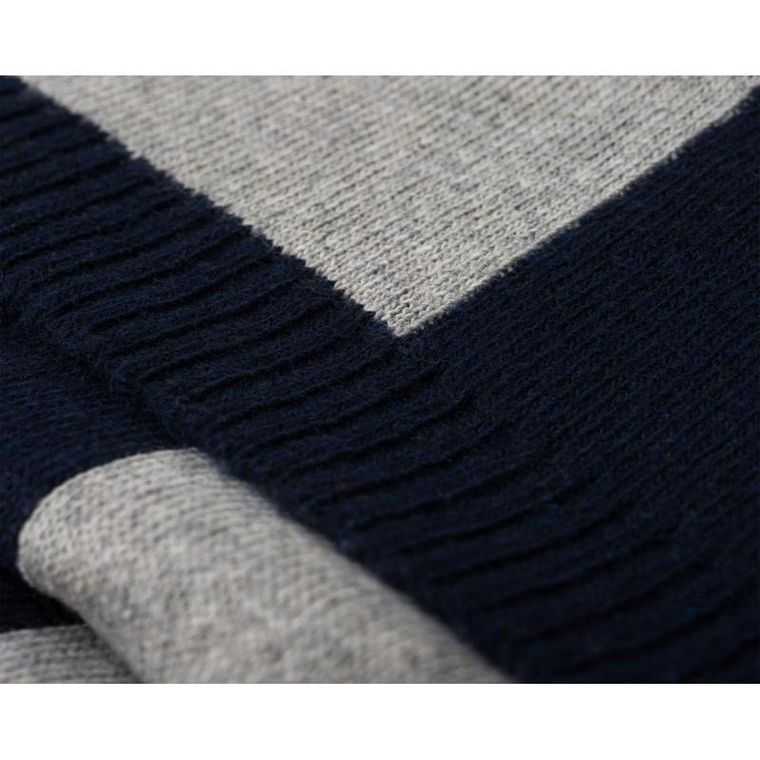 Szalik męski z wełną, granatowo-szary, Peterson