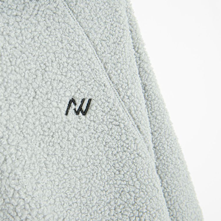 Szara bluza sherpa z kapturem oversize NOWEAR