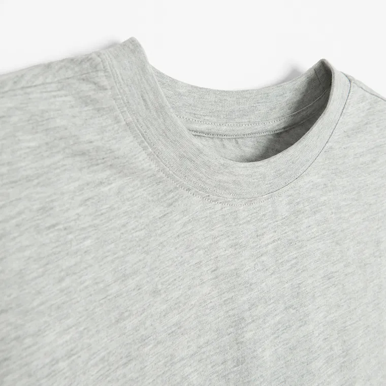 Szara koszulka basic z bawełny czesanej NOWEAR