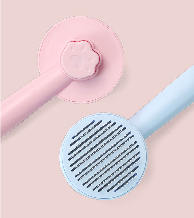 Szczotka do usuwania sierści psa lub kota, niebieska