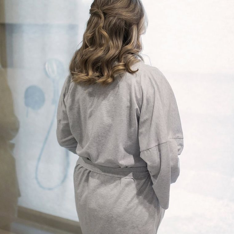 Szlafrok damski, ciążowy, szary, Eevi