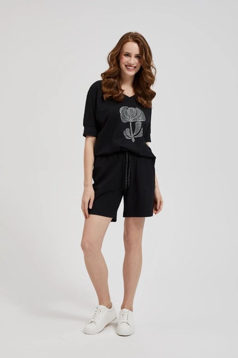 Szorty damskie, czarne, Moodo