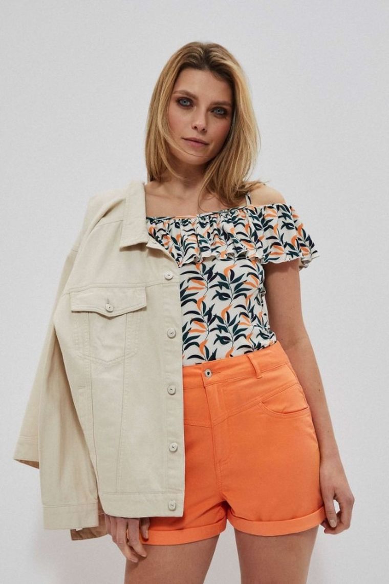 Szorty damskie, pomarańczowe, Moodo