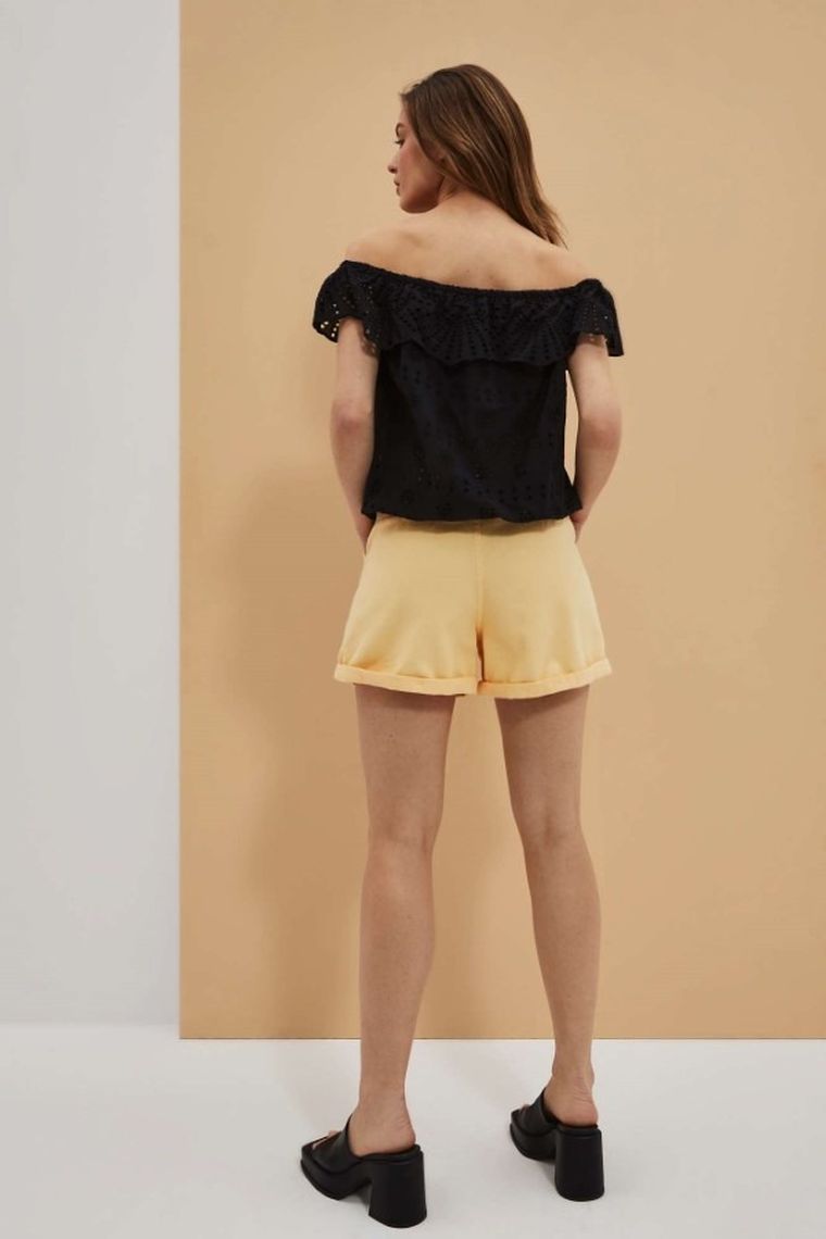 Szorty damskie, żółte, Moodo