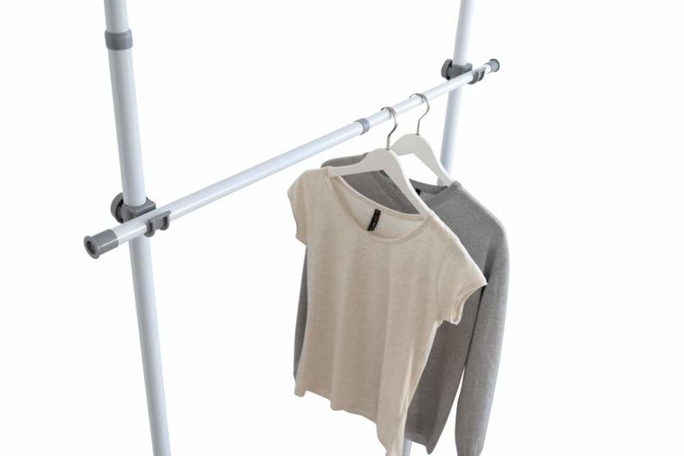 Szyna do garderoby, drążek do ubrań, Herkules 2 szt., 75-120 cm