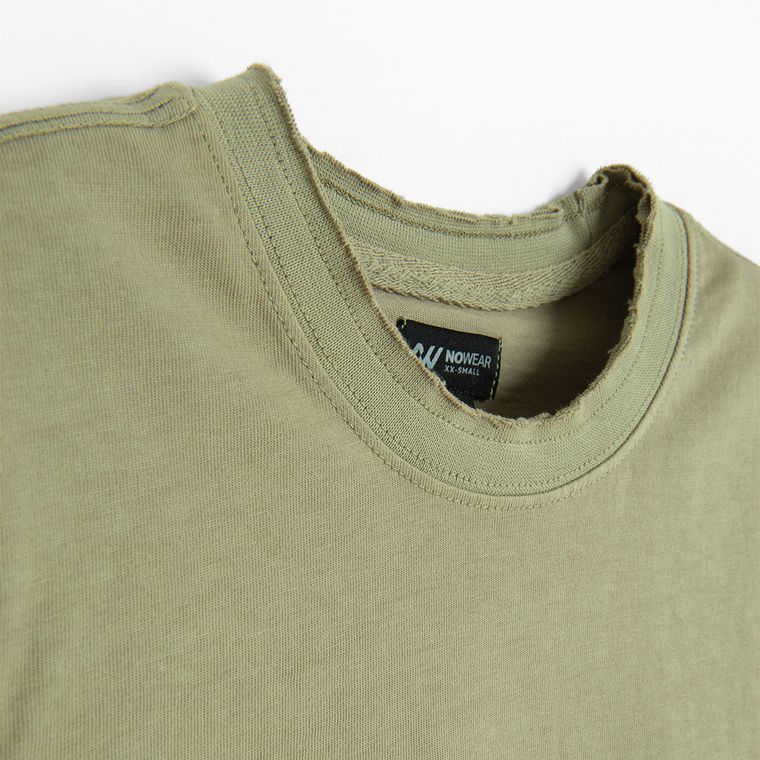 T-shirt bez rękawów khaki NOWEAR