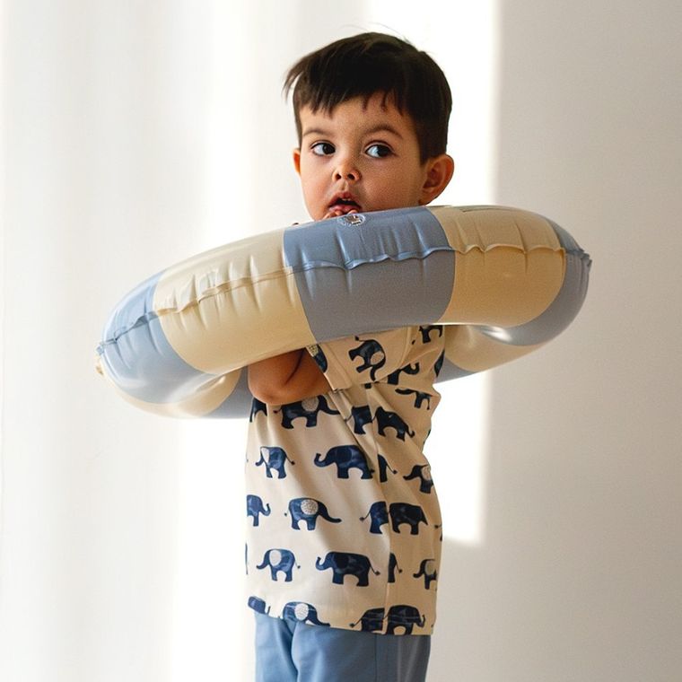 T-shirt chłopięcy, ecru, Eevi