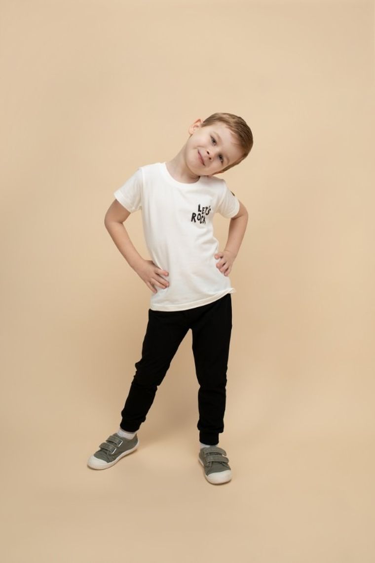 T-shirt chłopięcy, ecru, Pinokio