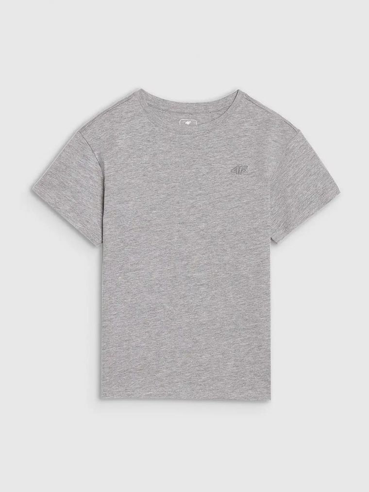 T-shirt chłopięcy, szary, 4F