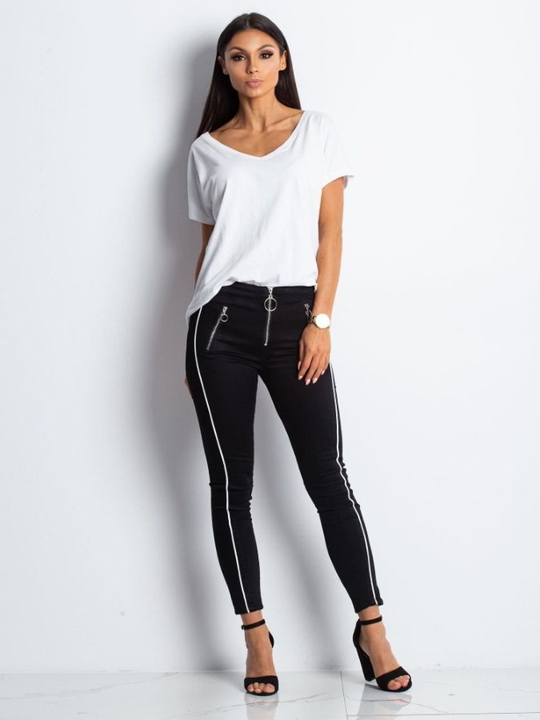 T-shirt damski, biały, Basic Feel Good