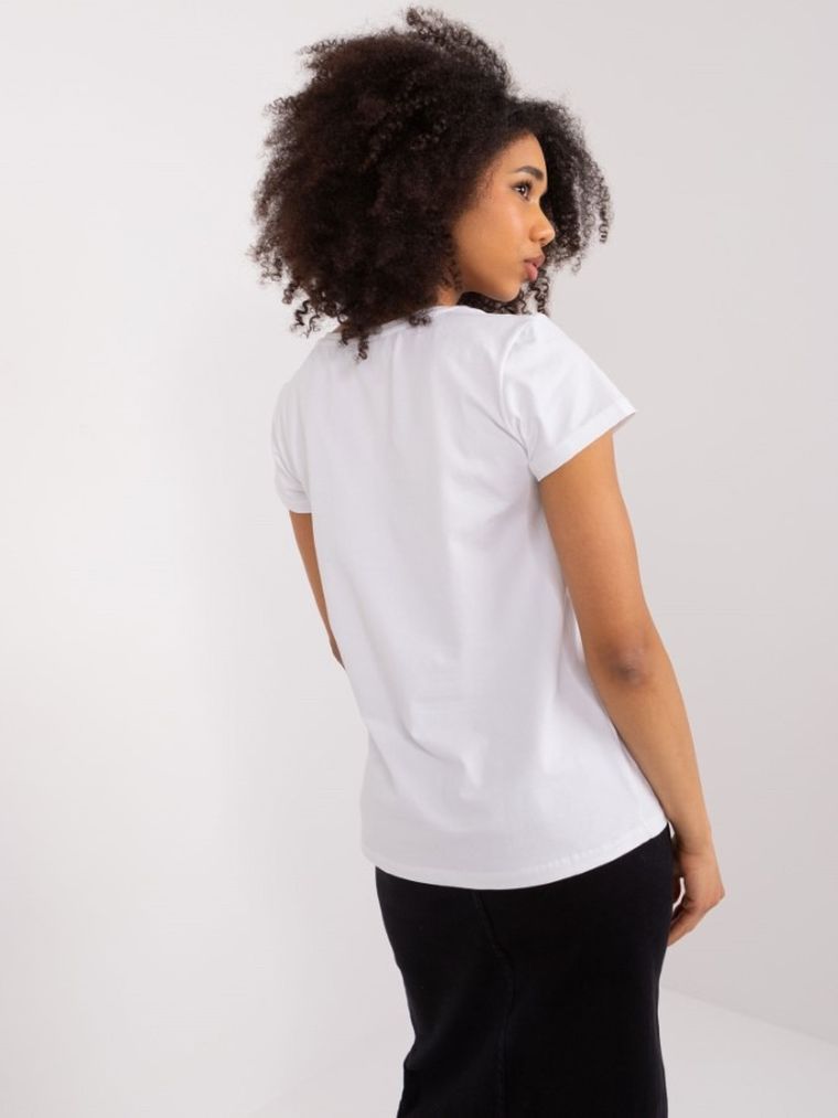 T-shirt damski, biały, Basic Feel Good