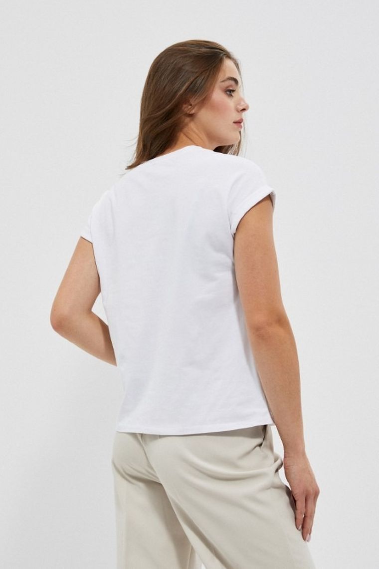 T-shirt damski, biały, Moodo