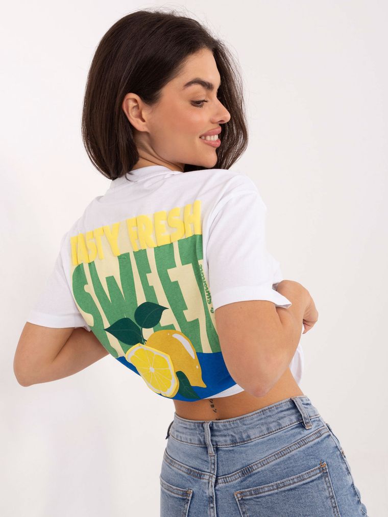 T-shirt damski, biały, Sublevel