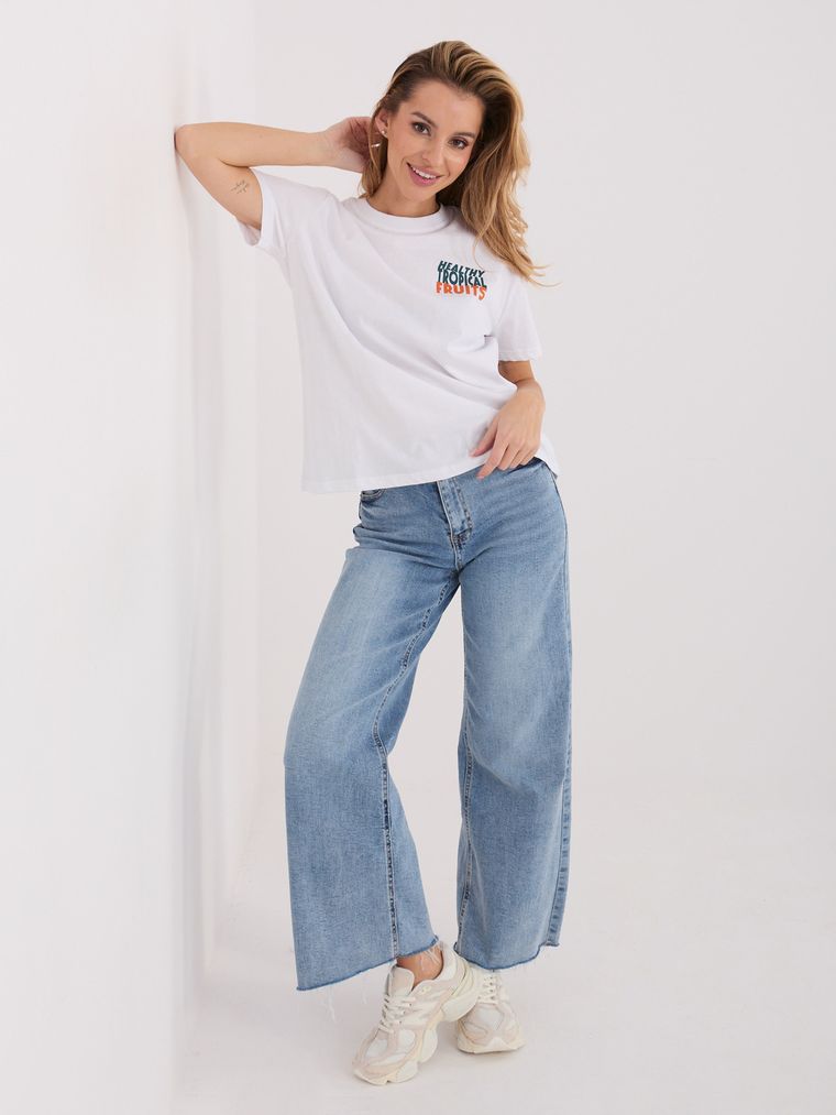 T-shirt damski, biały, Sublevel