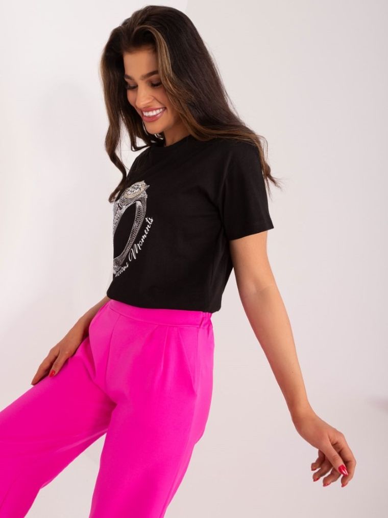 T-shirt damski, czarny, Mint