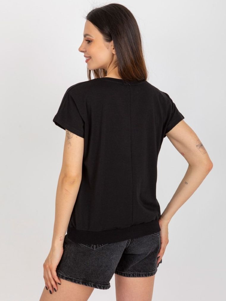 T-shirt damski, czarny, Rue Paris