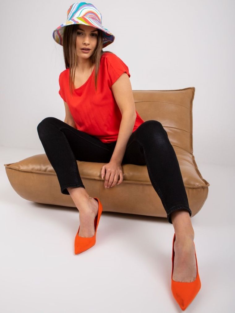 T-shirt damski, czerwony, Sublevel