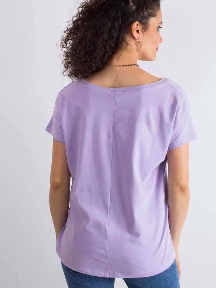T-shirt damski, fioletowy, Basic Feel Good