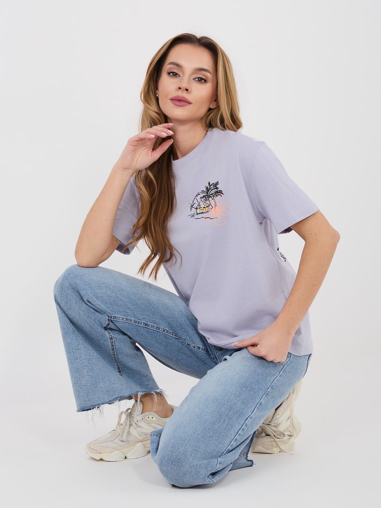 T-shirt damski, fioletowy, Sublevel