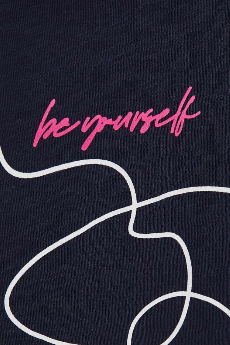 T-shirt damski, granatowy, Moodo