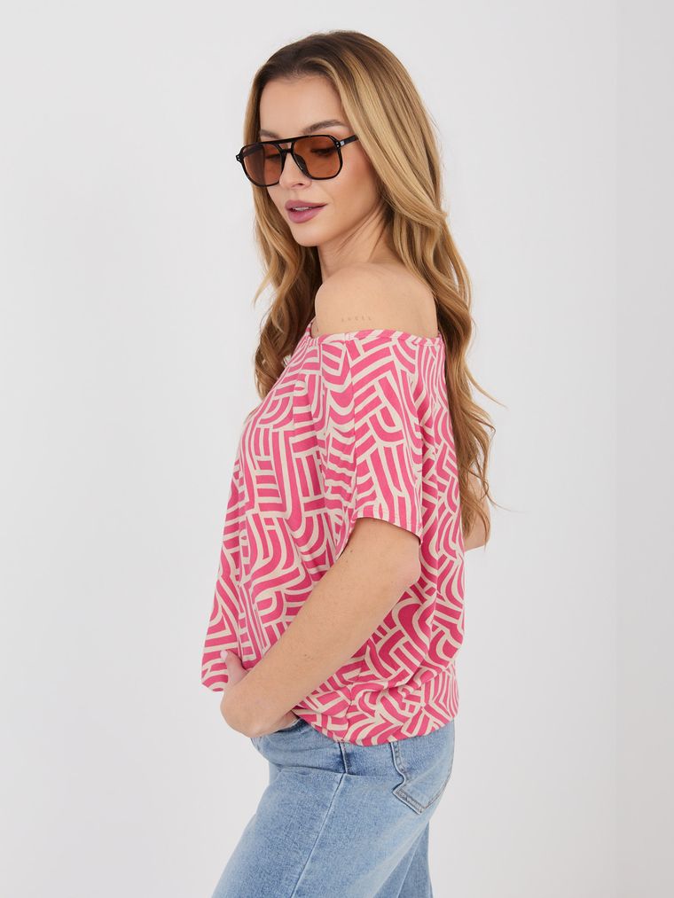 T-shirt damski, koralowy, Sublevel