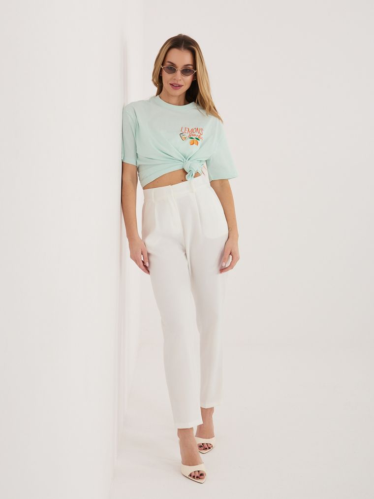 T-shirt damski, miętowy, Sublevel