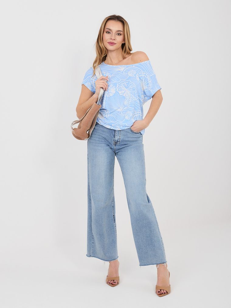 T-shirt damski, niebieski, Sublevel