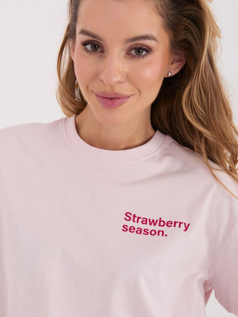 T-shirt damski, różowy, Sublevel