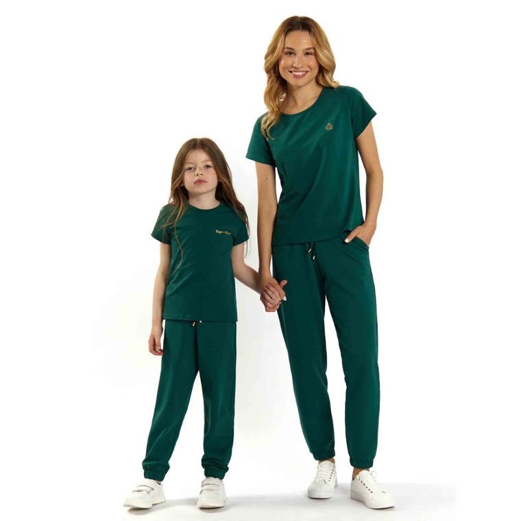 T-shirt dziewczęcy, zielony, Tup Tup