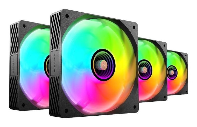 Tacens, Mars, wentylatory z hubem i pilotem, czarne, 120 mm, 4 szt.