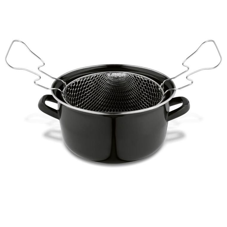 Tadar, emaliowany garnek do frytek z sitkiem, 22 cm