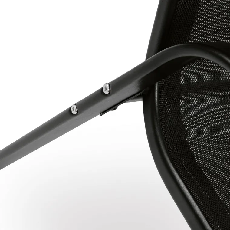 Tadar, krzesła ogrodowe, stalowe, czarne, 55-75-91 cm, 2 szt.