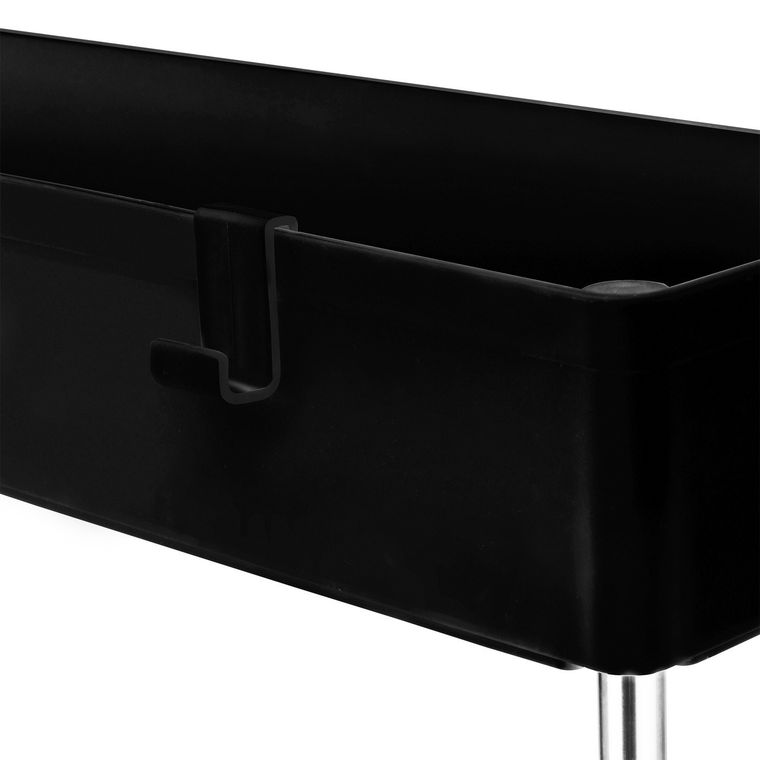 Tadar, organizer, regał łazienkowy na kółkach, 3 poziomowy, czarny, 40-13,5-61 cm
