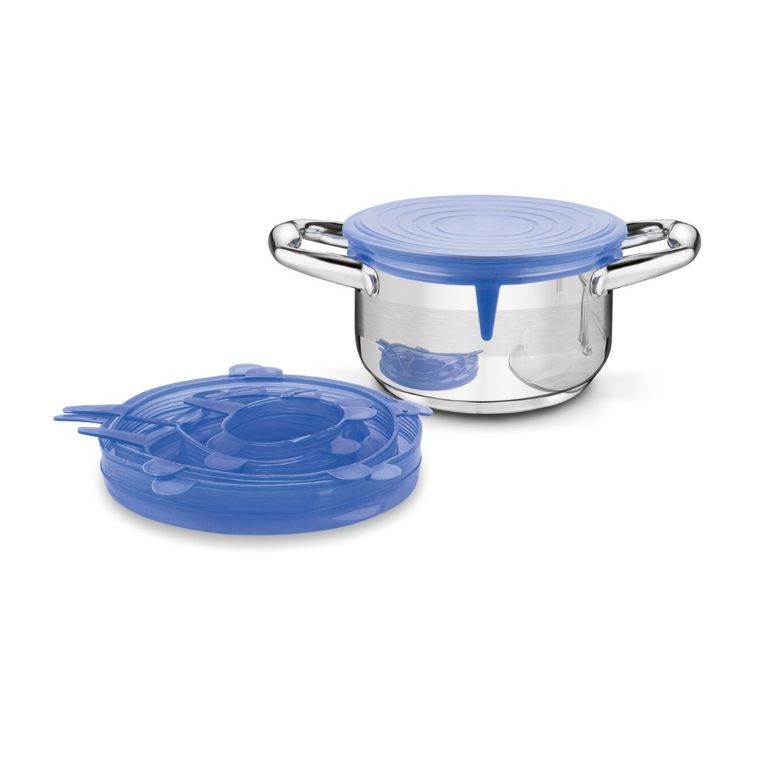 Tadar, silico komplet 6 pokrywek, niebieskie