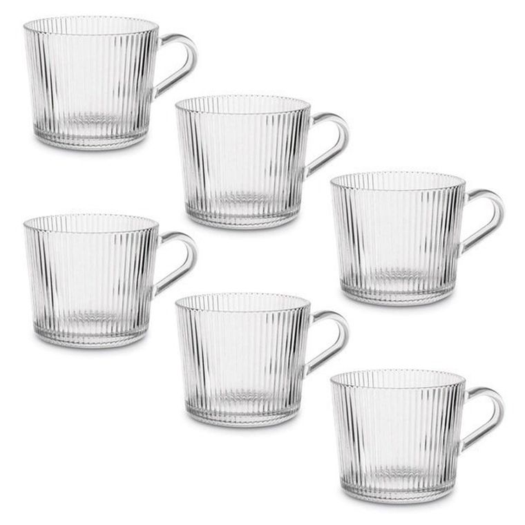 Tadar, Sue, komplet szklanych kubków, w paski, 450 ml, 6 szt.